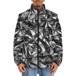 Down-Padded Puffer Jacket Silver Triangular Shapes