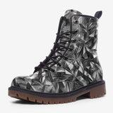 Leather Boots Silver Triangular Shapes