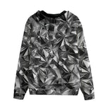 Men's Zip Up Hoodie Silver Triangular Shapes