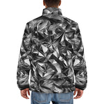 Down-Padded Puffer Jacket Silver Triangular Shapes