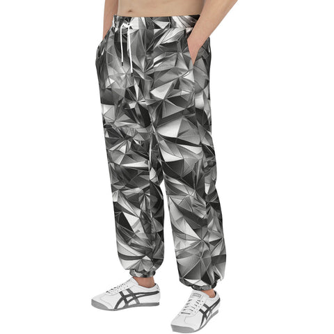 Men's Sweatpants Silver Triangular Shapes