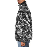 Down-Padded Puffer Jacket Silver Triangular Shapes