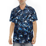 Men's Polo Shirt Blue Crystals Art