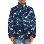 Down-Padded Puffer Jacket Blue Crystals Art