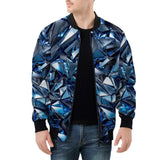 Bomber Jacket Blue Crystals Art