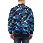 Bomber Jacket Blue Crystals Art