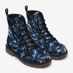 Leather Boots Blue Crystals Art