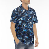 Men's Polo Shirt Blue Crystals Art