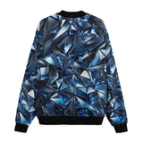 Bomber Jacket Blue Crystals Art