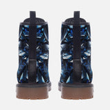 Leather Boots Blue Crystals Art