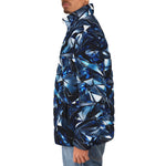 Down-Padded Puffer Jacket Blue Crystals Art
