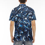 Men's Polo Shirt Blue Crystals Art