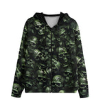 Men's Zip Up Hoodie Camo Skull Motifs