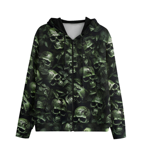 Men's Zip Up Hoodie Camo Skull Motifs