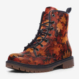 Leather Boots Autumn Maple Leaves