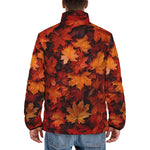 Down-Padded Puffer Jacket Autumn Maple Leaves