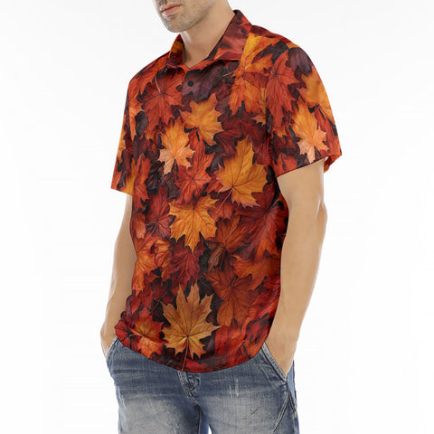 Men's Polo Shirt Autumn Maple Leaves