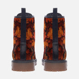 Leather Boots Autumn Maple Leaves