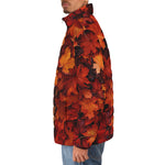 Down-Padded Puffer Jacket Autumn Maple Leaves