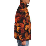 Down-Padded Puffer Jacket Autumn Maple Leaves