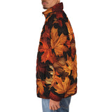 Down-Padded Puffer Jacket Autumn Maple Leaves