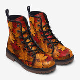 Leather Boots Autumn Maple Leaves