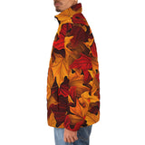 Down-Padded Puffer Jacket Autumn Maple Leaves