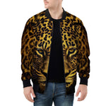 Bomber Jacket Golden Leopard Face