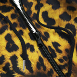 Men's Zip Up Hoodie Golden Leopard Face