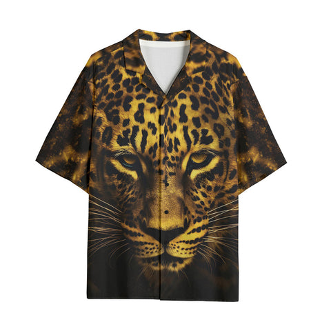 Hawaiian Shirt Golden Leopard Face