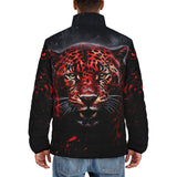 Down-Padded Puffer Jacket Red Jaguar Paint Splatters