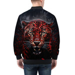 Bomber Jacket Red Jaguar Paint Splatters