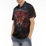 Men's Polo Shirt Red Jaguar Paint Splatters