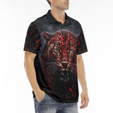 Men's Polo Shirt Red Jaguar Paint Splatters