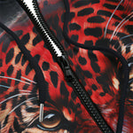 Men's Zip Up Hoodie Red Jaguar Paint Splatters