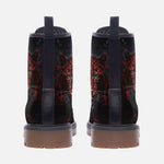 Leather Boots Red Jaguar Paint Splatters