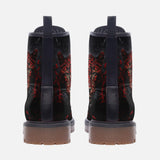 Leather Boots Red Jaguar Paint Splatters