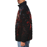 Down-Padded Puffer Jacket Red Jaguar Paint Splatters