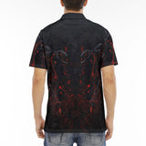 Men's Polo Shirt Red Jaguar Paint Splatters