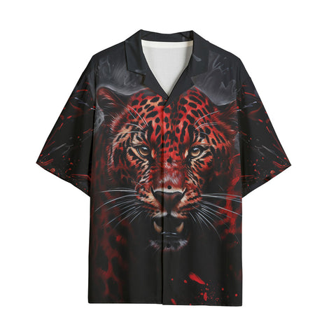 Hawaiian Shirt Red Jaguar Paint Splatters