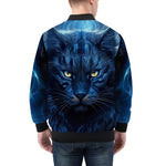 Bomber Jacket Cat in Blue Flames