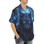 Hawaiian Shirt Cat in Blue Flames