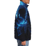 Down-Padded Puffer Jacket Cat in Blue Flames