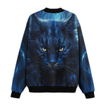 Bomber Jacket Cat in Blue Flames