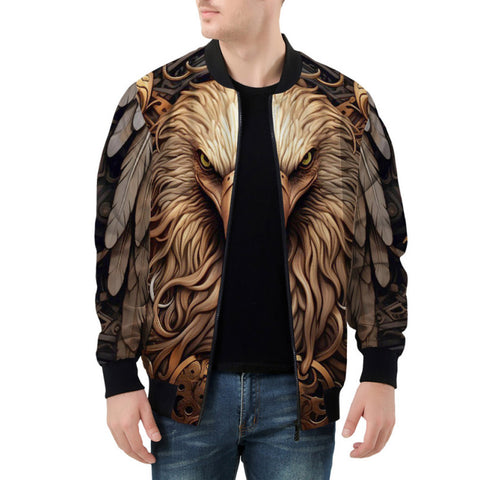 Bomber Jacket Steampunk Stylized Eagle with Wings