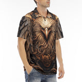 Men's Polo Shirt Steampunk Stylized Eagle with Wings