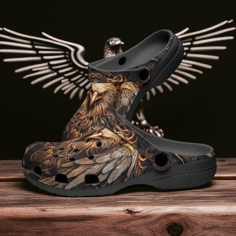 Classic Clogs Steampunk Stylized Eagle with Wings
