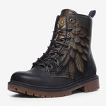 Leather Boots Fantasy Bronze Owl