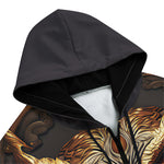 Men's Zip Up Hoodie Fantasy Bronze Owl