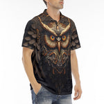 Men's Polo Shirt Fantasy Bronze Owl